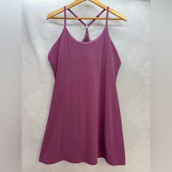 Outdoor Voices Exercise Dress. Racerback tennis dress w/pockets, Plum/Mauve, XL - Picture 15 of 16